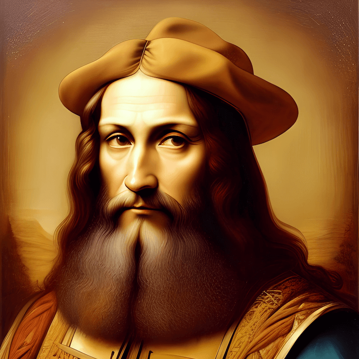 A portrait painting of a man by Leonardo da Vinci